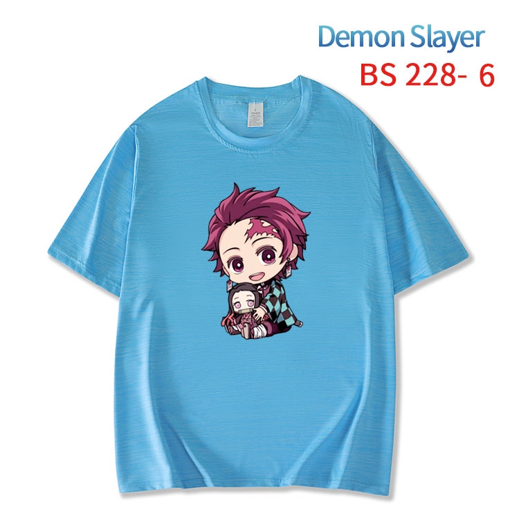 Demon Slayer Kimets New ice silk cotton loose and comfortable T-shirt from XS to 5XL  BS-228-6