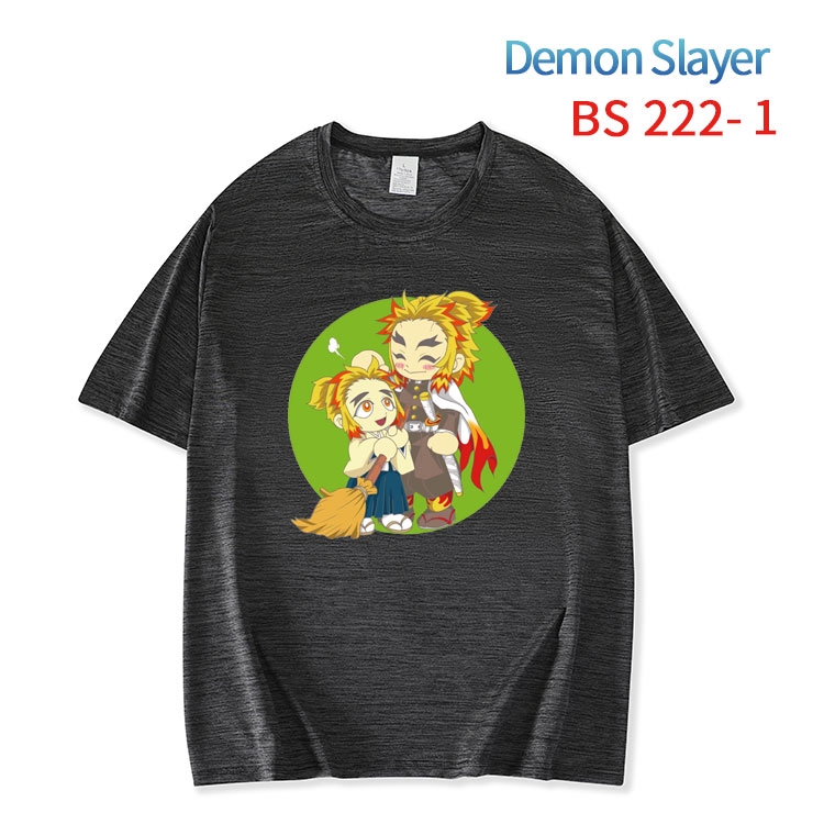 Demon Slayer Kimets New ice silk cotton loose and comfortable T-shirt from XS to 5XL BS-222-1