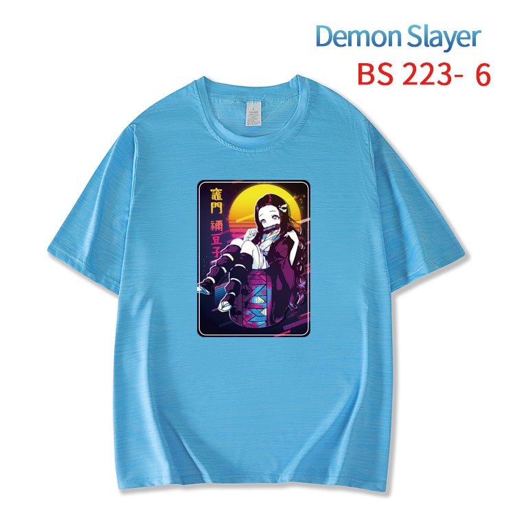 Demon Slayer Kimets New ice silk cotton loose and comfortable T-shirt from XS to 5XL BS-223-6