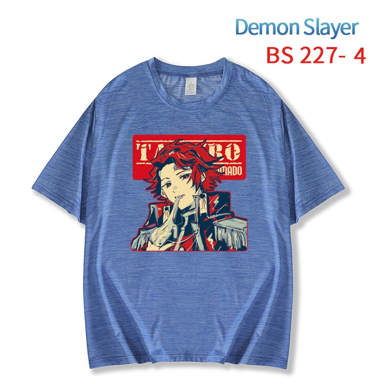 Demon Slayer Kimets New ice silk cotton loose and comfortable T-shirt from XS to 5XL BS-227-4