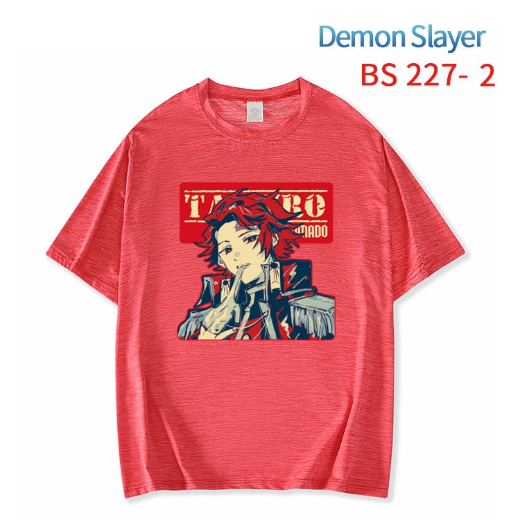 Demon Slayer Kimets New ice silk cotton loose and comfortable T-shirt from XS to 5XL  BS-227-2