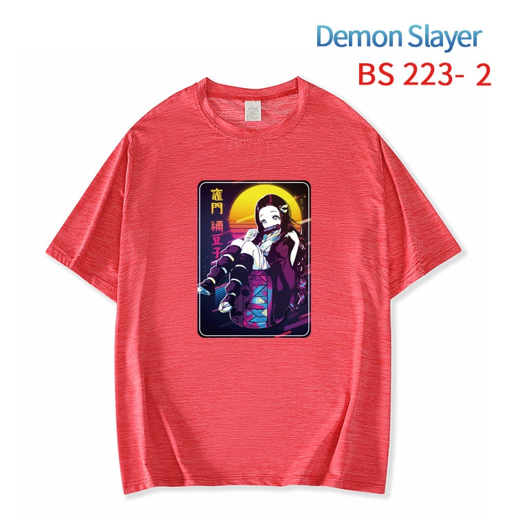 Demon Slayer Kimets New ice silk cotton loose and comfortable T-shirt from XS to 5XL  BS-223-2