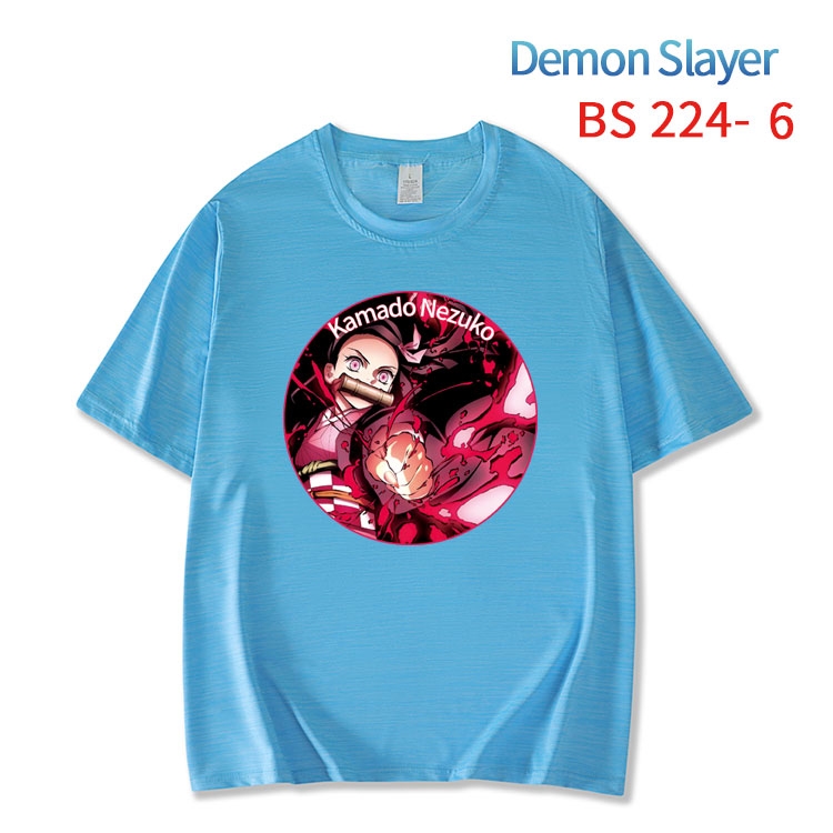 Demon Slayer Kimets New ice silk cotton loose and comfortable T-shirt from XS to 5XL BS-224-6