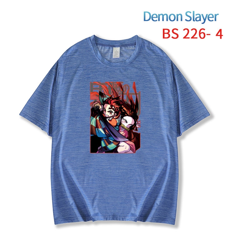 Demon Slayer Kimets New ice silk cotton loose and comfortable T-shirt from XS to 5XL BS-226-4