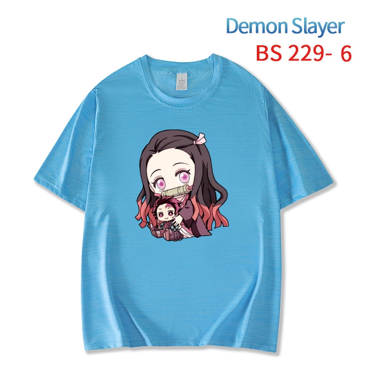 Demon Slayer Kimets New ice silk cotton loose and comfortable T-shirt from XS to 5XL BS-229-6