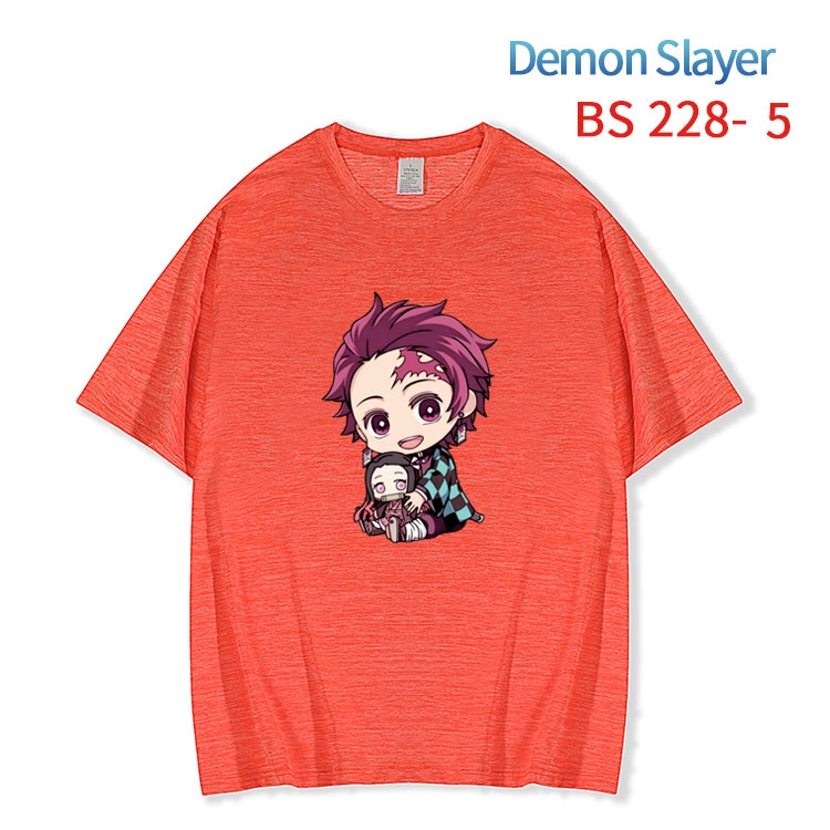 Demon Slayer Kimets New ice silk cotton loose and comfortable T-shirt from XS to 5XL BS-228-5