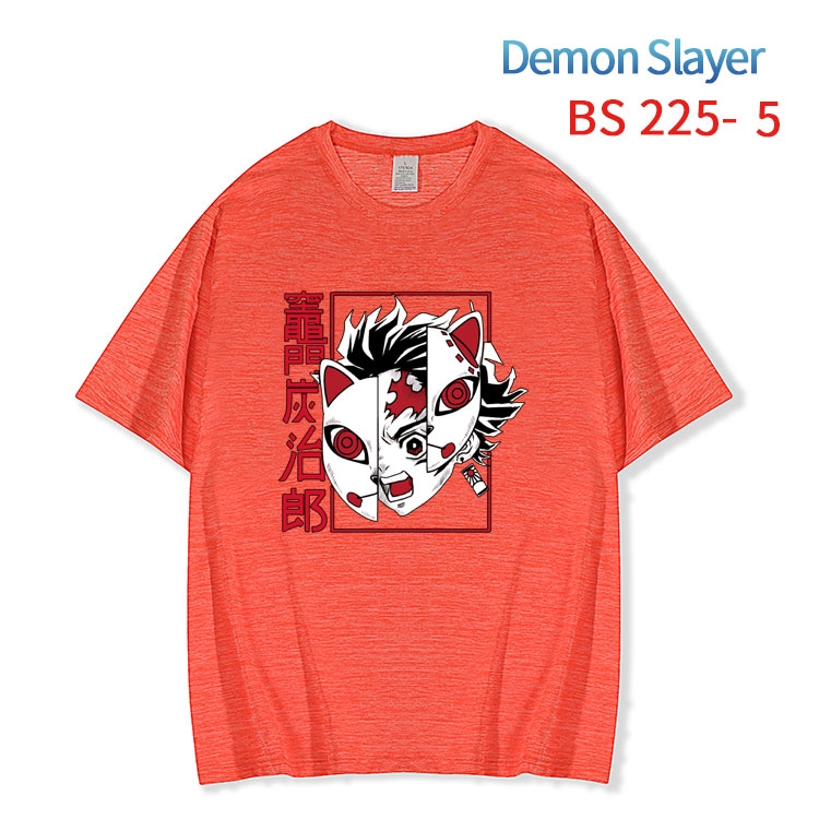 Demon Slayer Kimets New ice silk cotton loose and comfortable T-shirt from XS to 5XL BS-225-5