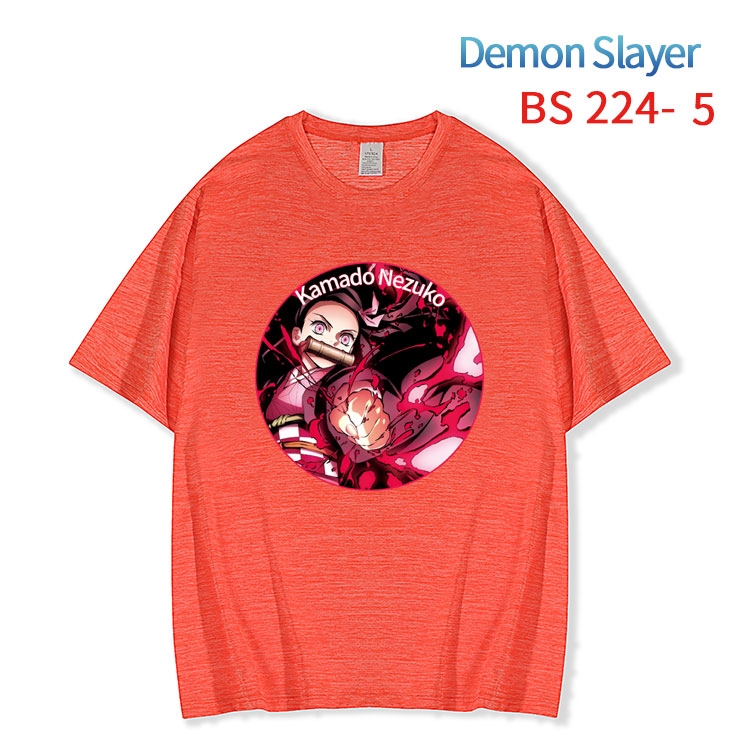 Demon Slayer Kimets New ice silk cotton loose and comfortable T-shirt from XS to 5XL  BS-224-5