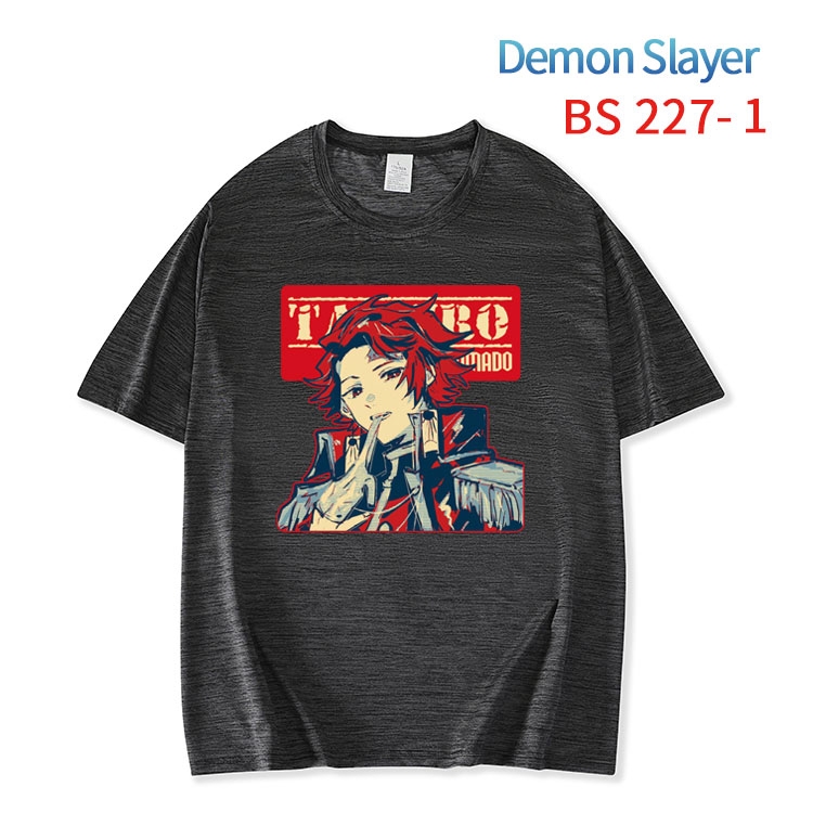 Demon Slayer Kimets New ice silk cotton loose and comfortable T-shirt from XS to 5XL BS-227-1