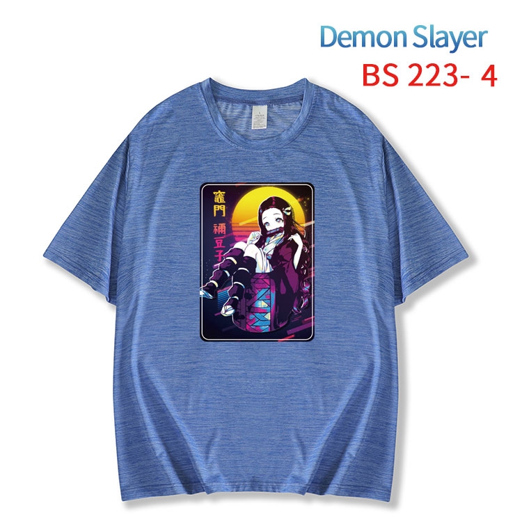 Demon Slayer Kimets New ice silk cotton loose and comfortable T-shirt from XS to 5XL BS-223-4