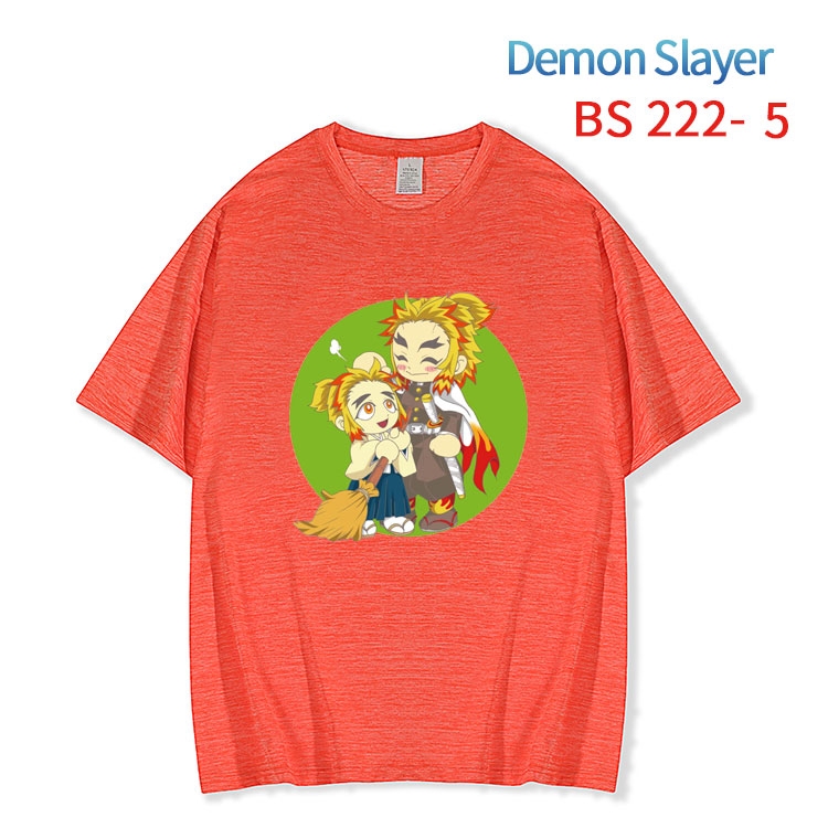 Demon Slayer Kimets New ice silk cotton loose and comfortable T-shirt from XS to 5XL BS-222-5