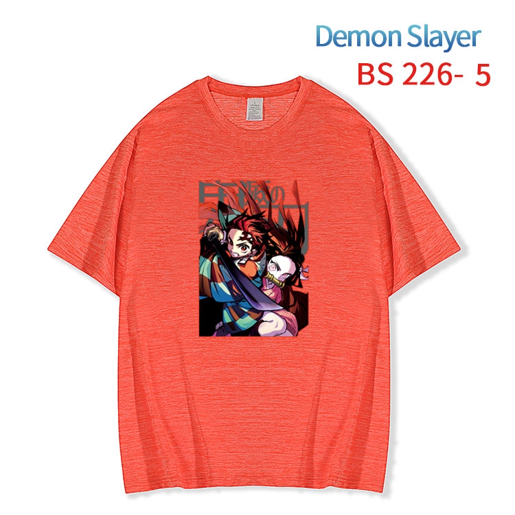 Demon Slayer Kimets New ice silk cotton loose and comfortable T-shirt from XS to 5XL BS-226-5