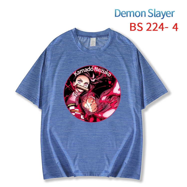 Demon Slayer Kimets New ice silk cotton loose and comfortable T-shirt from XS to 5XL BS-224-4