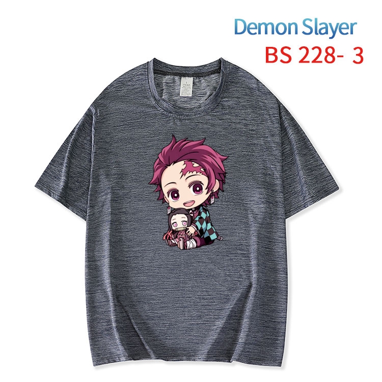 Demon Slayer Kimets New ice silk cotton loose and comfortable T-shirt from XS to 5XL  BS-228-3