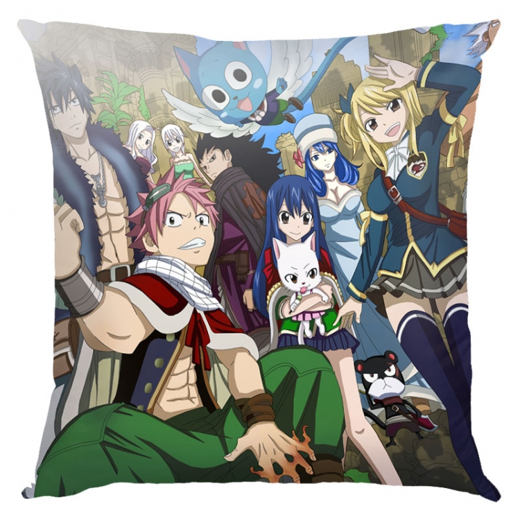 Fairy tail Anime square full-color pillow cushion 45X45CM NO FILLING   Y2-62