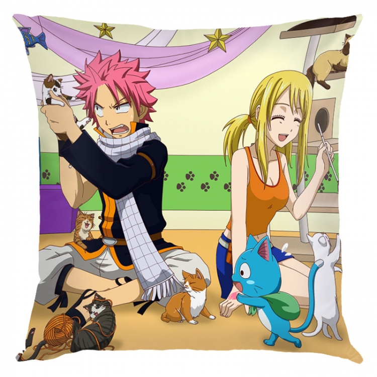 Fairy tail Anime square full-color pillow cushion 45X45CM NO FILLING  Y2-53