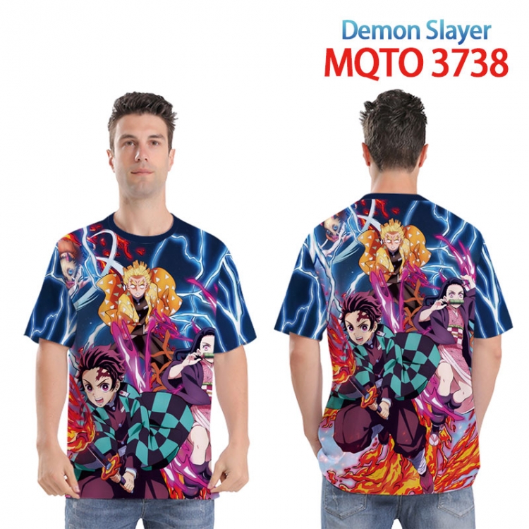 Demon Slayer Kimets Full color printed short sleeve T-shirt from XXS to 4XL  MQTO 3738