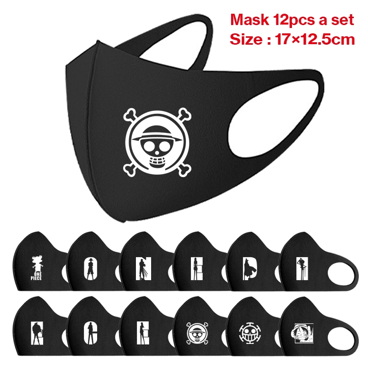 One Piece  Anime peripheral adult masks 17x12.5cm a set of 12