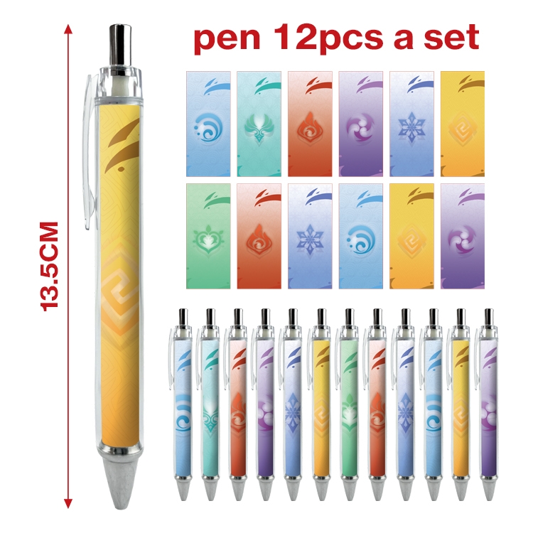 Genshin Impact anime ballpoint pen A set of 12