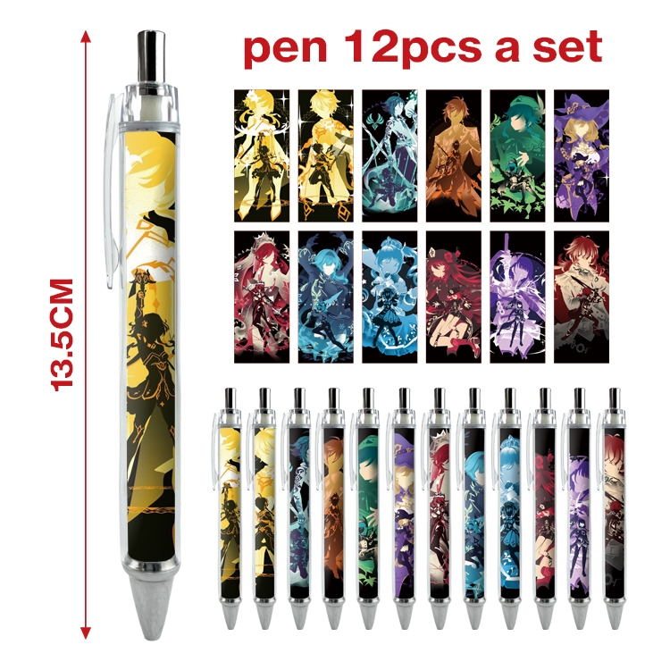 Genshin Impact anime ballpoint pen A set of 12