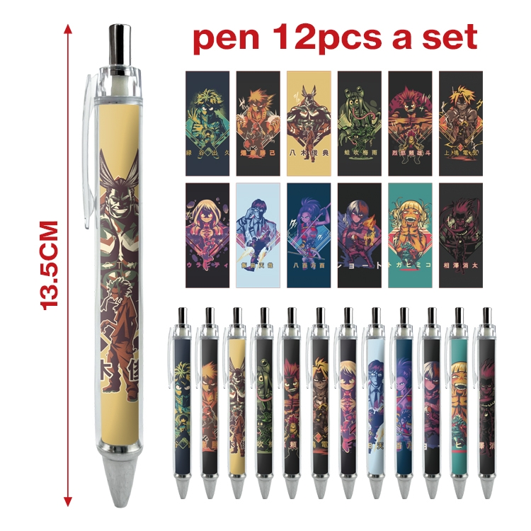 My Hero Academia anime ballpoint pen A set of 12