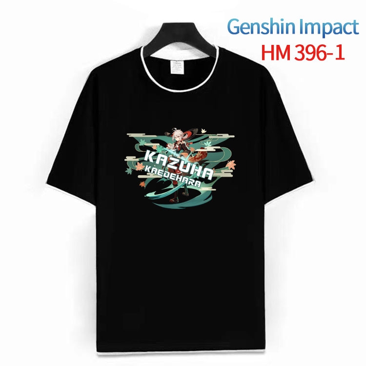 Genshin Impact Cotton crew neck black and white trim short-sleeved T-shirt from S to 4XL HM-396-1