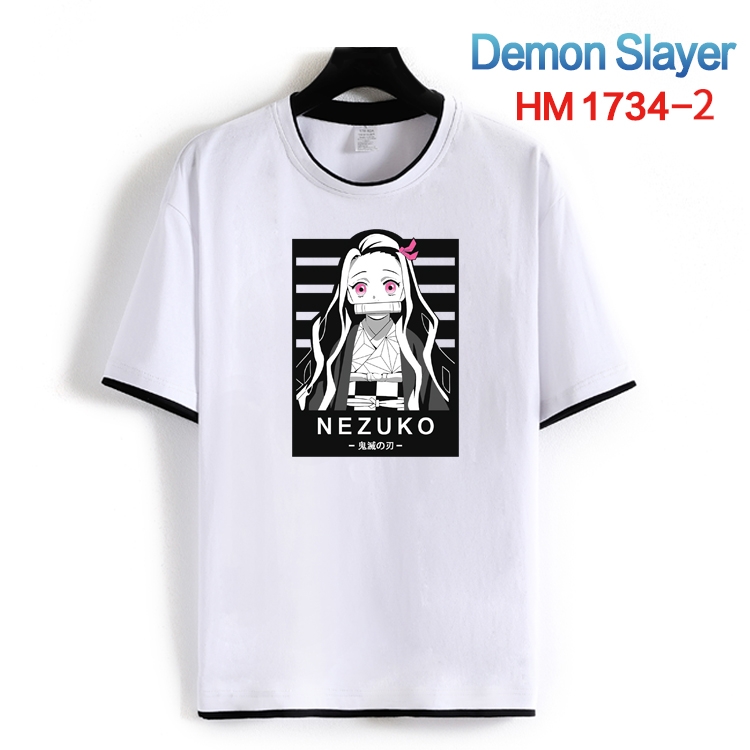 Demon Slayer Kimets Cotton crew neck black and white trim short-sleeved T-shirt from S to 4XL HM-1734-2