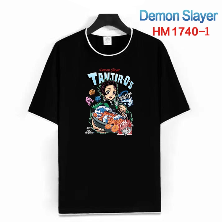 Demon Slayer Kimets Cotton crew neck black and white trim short-sleeved T-shirt from S to 4XL HM-1740-1