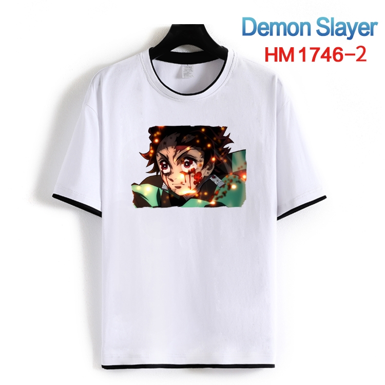 Demon Slayer Kimets Cotton crew neck black and white trim short-sleeved T-shirt from S to 4XL HM-1746-2