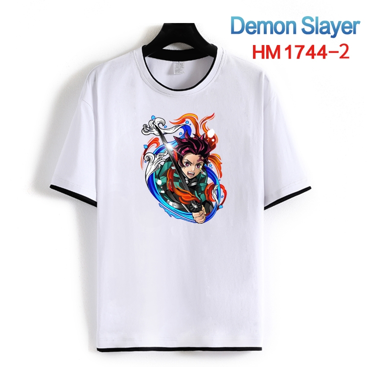 Demon Slayer Kimets Cotton crew neck black and white trim short-sleeved T-shirt from S to 4XL HM-1744-2