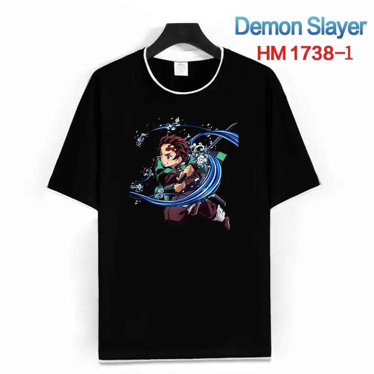 Demon Slayer Kimets Cotton crew neck black and white trim short-sleeved T-shirt from S to 4XL HM-1738-1