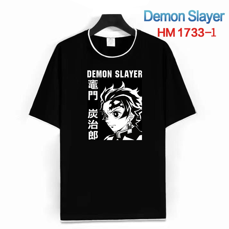 Demon Slayer Kimets Cotton crew neck black and white trim short-sleeved T-shirt from S to 4XL HM-1733-1