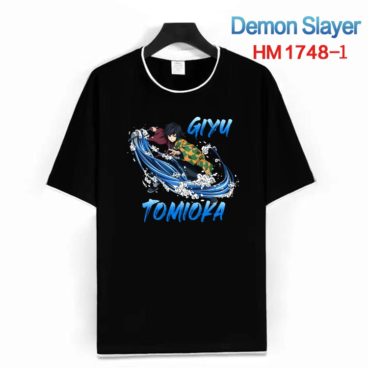 Demon Slayer Kimets Cotton crew neck black and white trim short-sleeved T-shirt from S to 4XL HM-1748-1