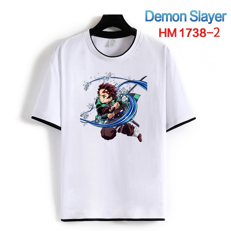 Demon Slayer Kimets Cotton crew neck black and white trim short-sleeved T-shirt from S to 4XL HM-1738-2