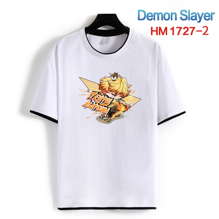 Demon Slayer Kimets Cotton crew neck black and white trim short-sleeved T-shirt from S to 4XL HM-1727-2