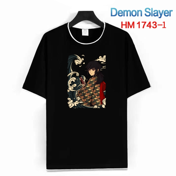 Demon Slayer Kimets Cotton crew neck black and white trim short-sleeved T-shirt from S to 4XL HM-1743-1