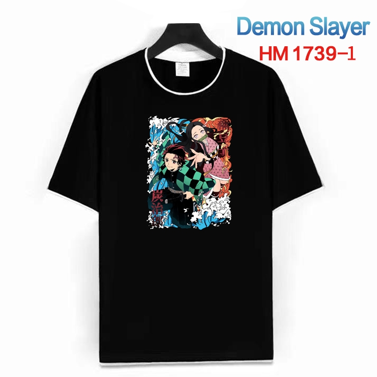 Demon Slayer Kimets Cotton crew neck black and white trim short-sleeved T-shirt from S to 4XL HM-1739-1