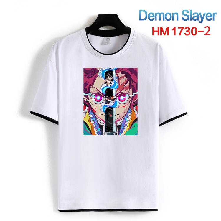 Demon Slayer Kimets Cotton crew neck black and white trim short-sleeved T-shirt from S to 4XL HM-1730-2