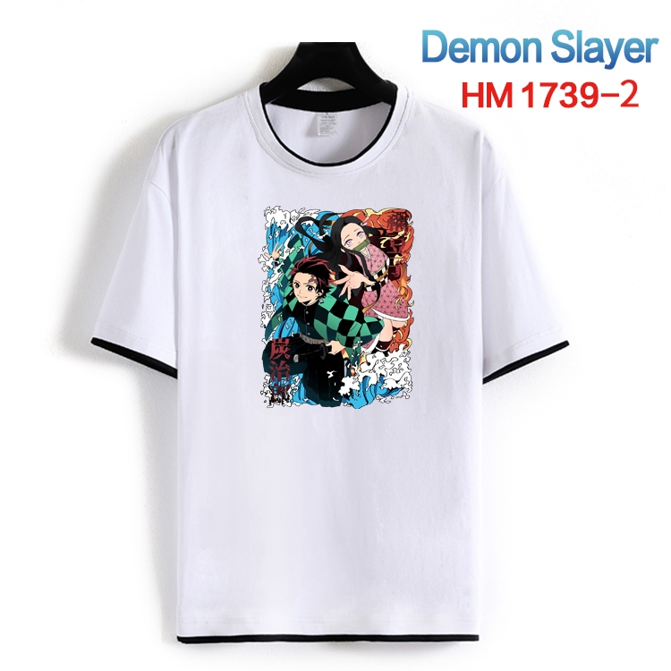 Demon Slayer Kimets Cotton crew neck black and white trim short-sleeved T-shirt from S to 4XL HM-1739-2