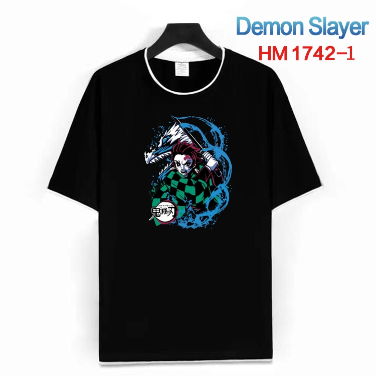 Demon Slayer Kimets Cotton crew neck black and white trim short-sleeved T-shirt from S to 4XL HM-1742-1