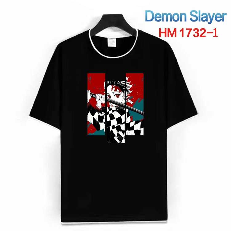 Demon Slayer Kimets Cotton crew neck black and white trim short-sleeved T-shirt from S to 4XL HM-1732-1