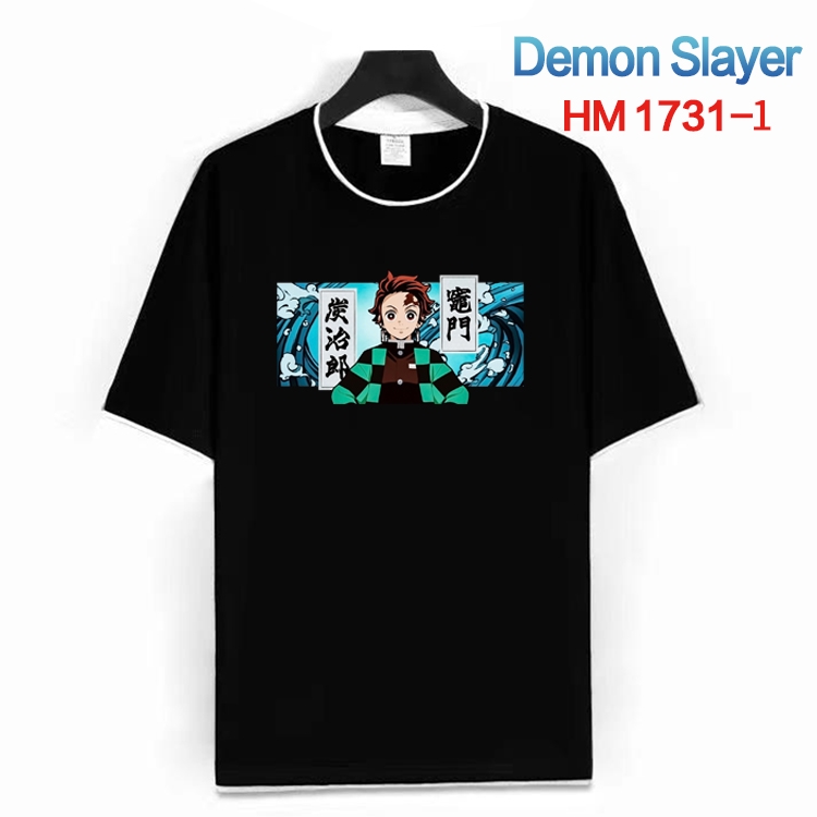 Demon Slayer Kimets Cotton crew neck black and white trim short-sleeved T-shirt from S to 4XL HM-1731-1