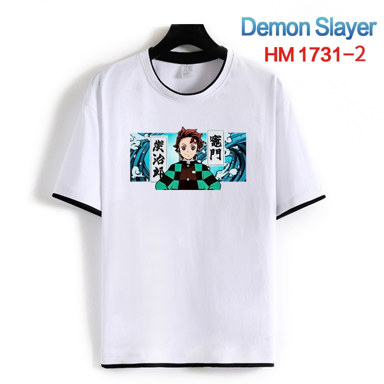 Demon Slayer Kimets Cotton crew neck black and white trim short-sleeved T-shirt from S to 4XL HM-1731-2