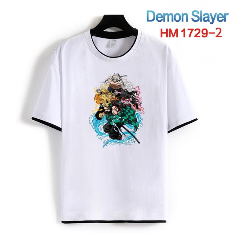 Demon Slayer Kimets Cotton crew neck black and white trim short-sleeved T-shirt from S to 4XL HM-1729-2