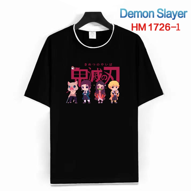 Demon Slayer Kimets Cotton crew neck black and white trim short-sleeved T-shirt from S to 4XL HM-1726-1