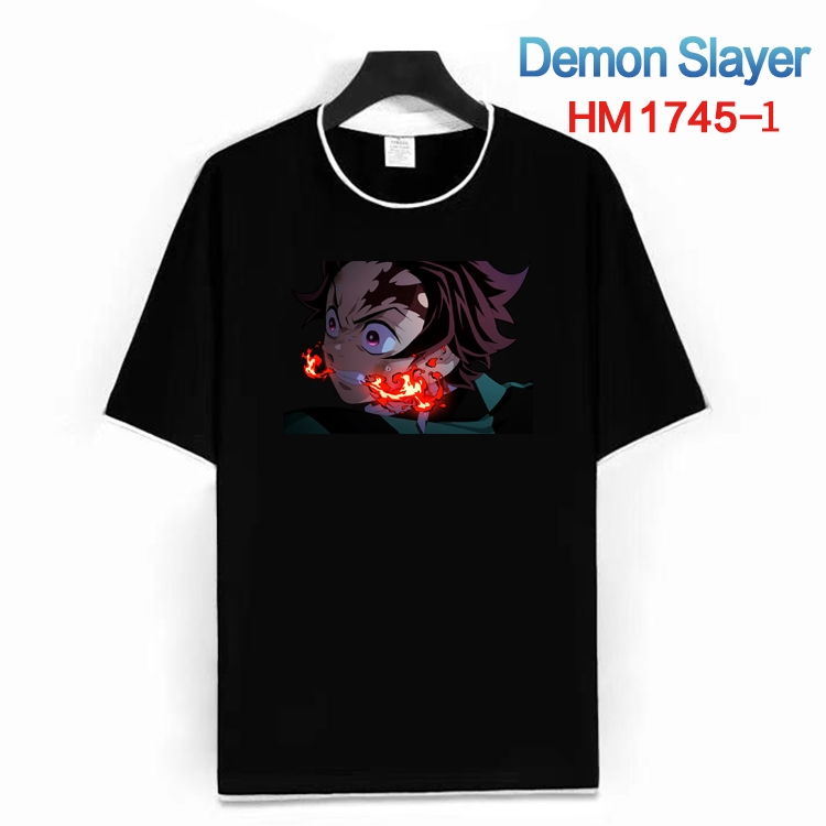 Demon Slayer Kimets Cotton crew neck black and white trim short-sleeved T-shirt from S to 4XL HM-1745-1