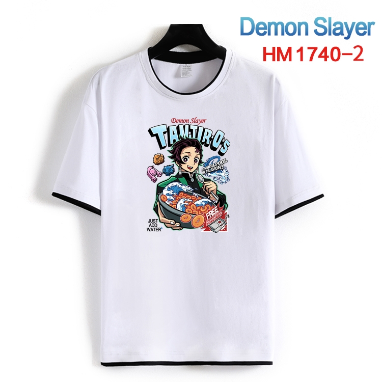 Demon Slayer Kimets Cotton crew neck black and white trim short-sleeved T-shirt from S to 4XL HM-1740-2