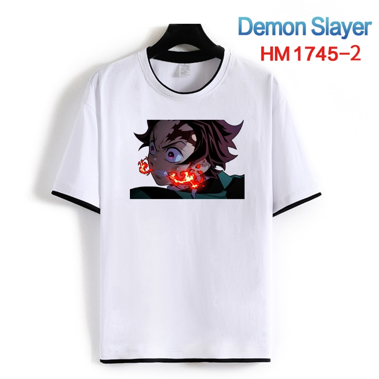 Demon Slayer Kimets Cotton crew neck black and white trim short-sleeved T-shirt from S to 4XL HM-1745-2