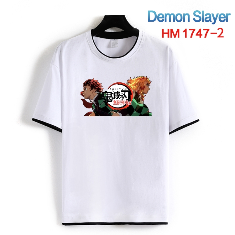 Demon Slayer Kimets Cotton crew neck black and white trim short-sleeved T-shirt from S to 4XL HM-1747-2