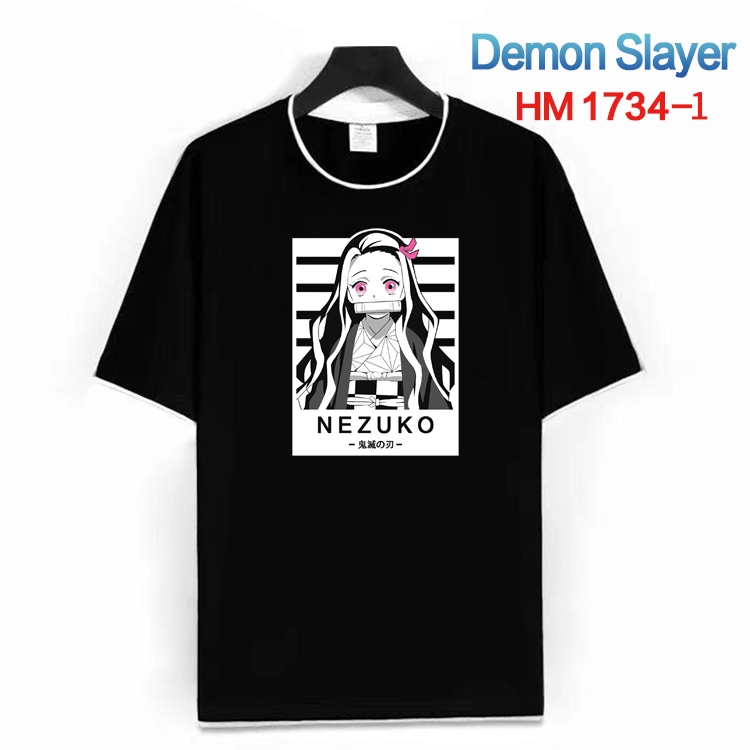 Demon Slayer Kimets Cotton crew neck black and white trim short-sleeved T-shirt from S to 4XL HM-1734-1